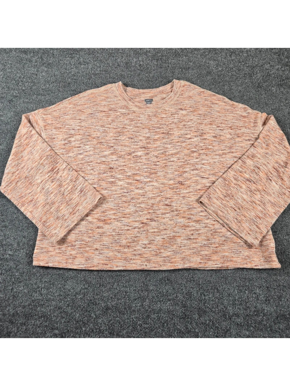 Aerie L Oversized Marled Knit Sweater Orange Cream